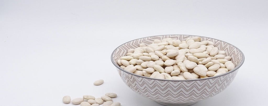 White Beans in a cup and on the table