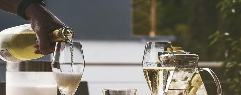 Champagne in glass and Bottle