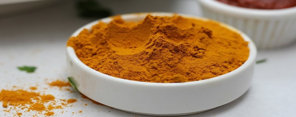 Turmeric powder in a white bowl