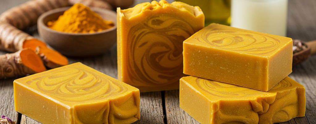 Jabón 100% Natural de Curcuma y Aceite de Olivo Antioxidante y Revitalizante