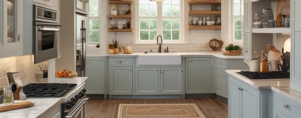a stove top oven sitting inside of a kitchen