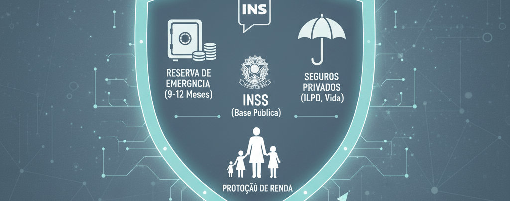 Muralha financeira para pais solo com seguro de vida ILPD e reserva de emergência