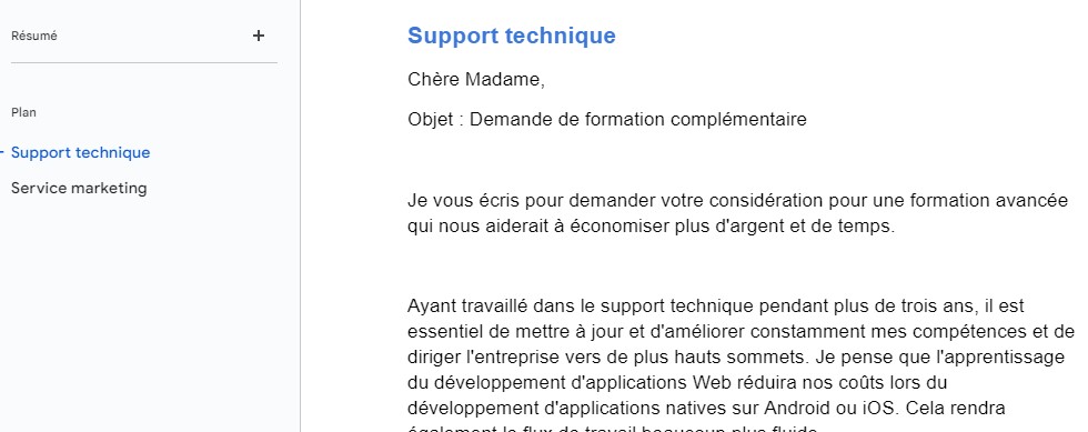 lettre de demande de financement de formation à son employeur