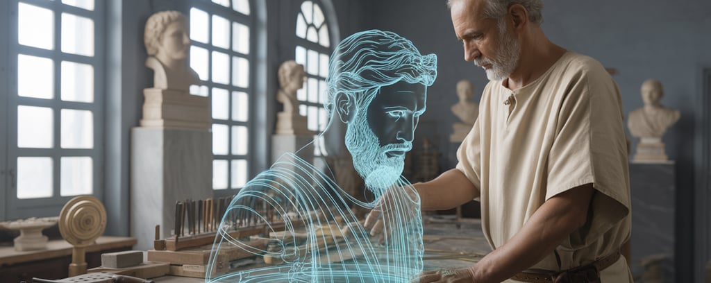 Sculpting the future: classical artistry meets digital design.