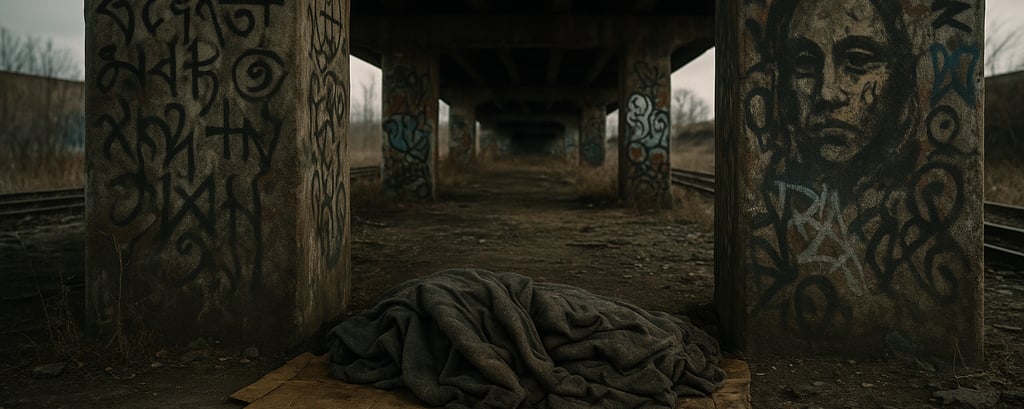 Under a bridge