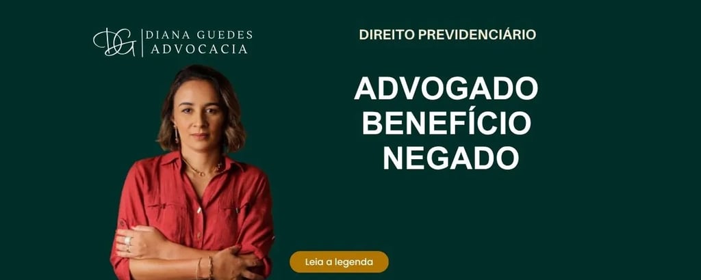 lado direita uma Advogda e ao lado uma Frase Advogado para Benefício Negado – Recupere Seus Direitos no INSS