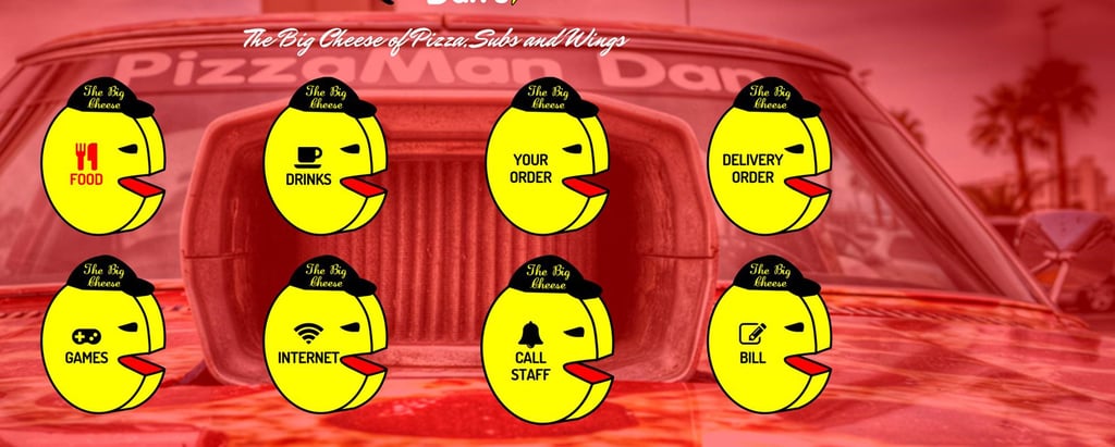 Tablet ordering landing screen showing menu categories and start order button