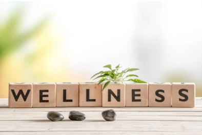 wellness rite by wood cubes