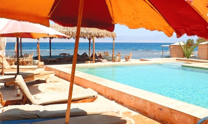 pool sea view on-the-beach-holiday-in-egypt