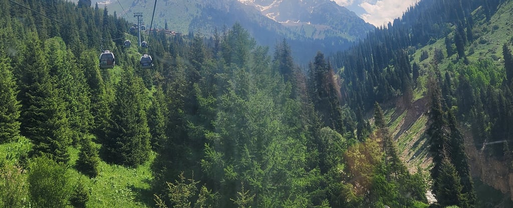 Medeu cable car on Shymbulak Mountain