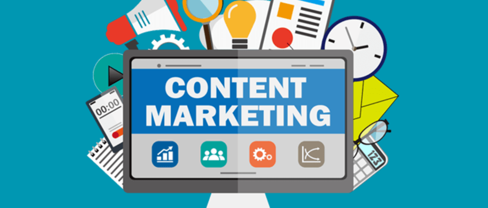Small business using content marketing and blog writing to attract online customers and compete with