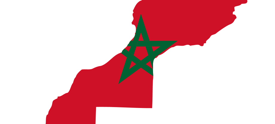 map of Morocco with flag