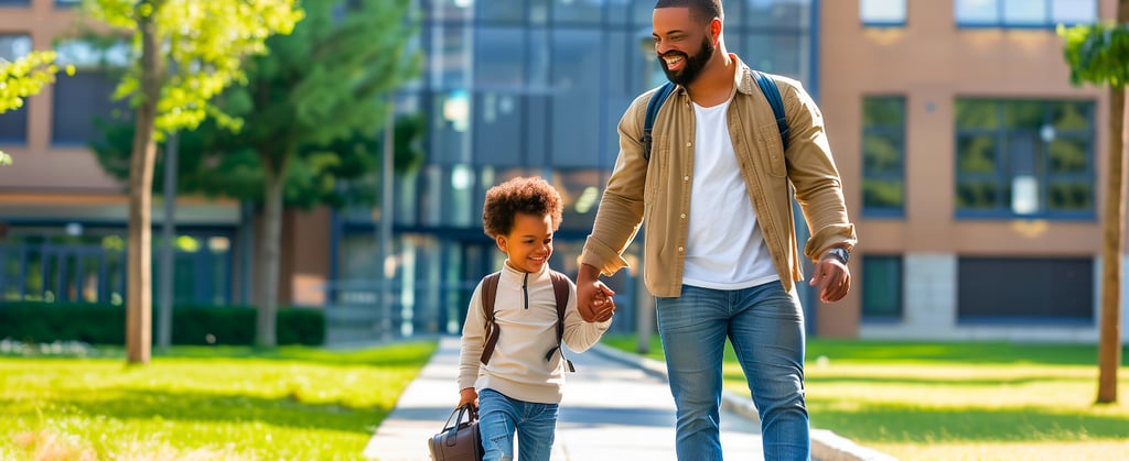 Parent during school visit.