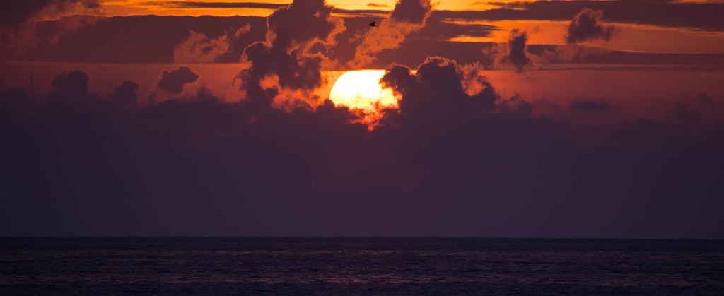 Sunset at a rural beach in Ecuadorian Town