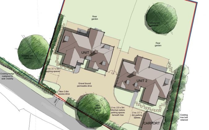 Outline Planning Permission Granted by Ashford Borough Council for Two Dwellings in Charing Heath, K