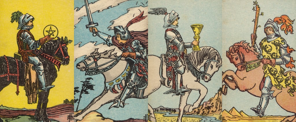 Cavaleiro de Ouros, Cavaleiro de Espadas, Cavaleiro de Copas e Cavaleiro de Paus