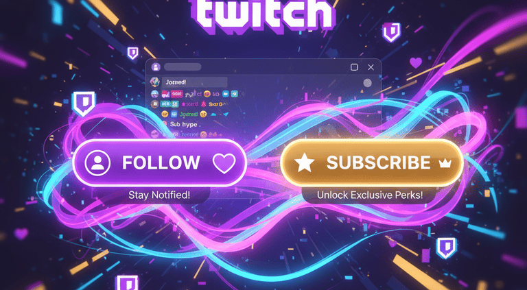 following and subscribing on twitch