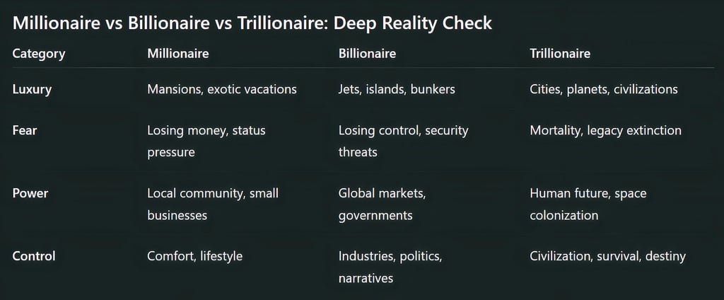 Millionaire vs Billionaire vs Trillionaire: Deep Reality Check