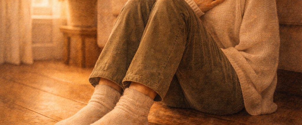 Pies apoyados en el suelo y manos en el pecho con gesto de calma