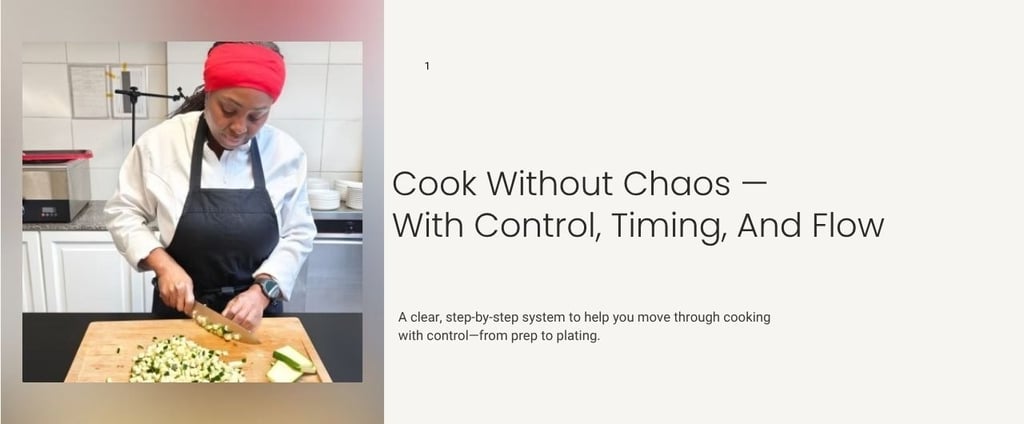 Chef Viviane preparing vegetables – Calm Kitchen System cooking guide