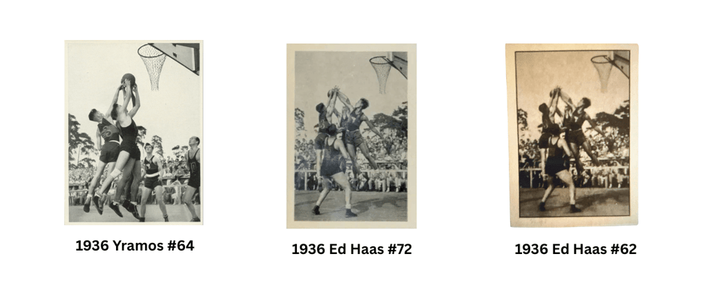 1936 Basketball Cards Yramos Cigarettes #64, Ed Haas #72 #62