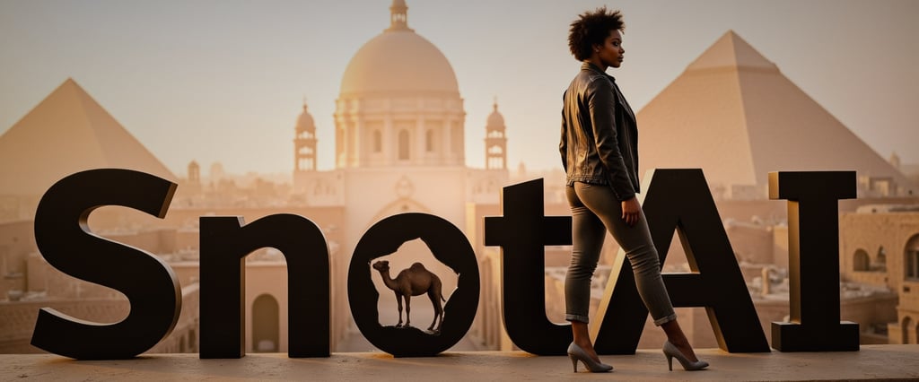 a woman standing in front of a sign that says,'snotal (Flux)