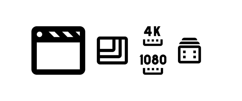 Iconos de formatos diferentes de video