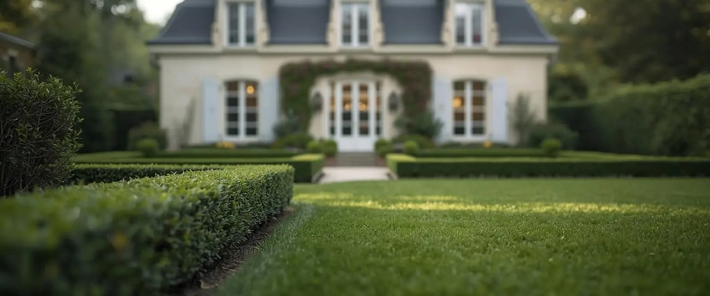 Haie nette, jardin propre et bien entretenu