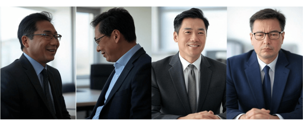 Side-by-side comparison of positive vs. negative interview posture]