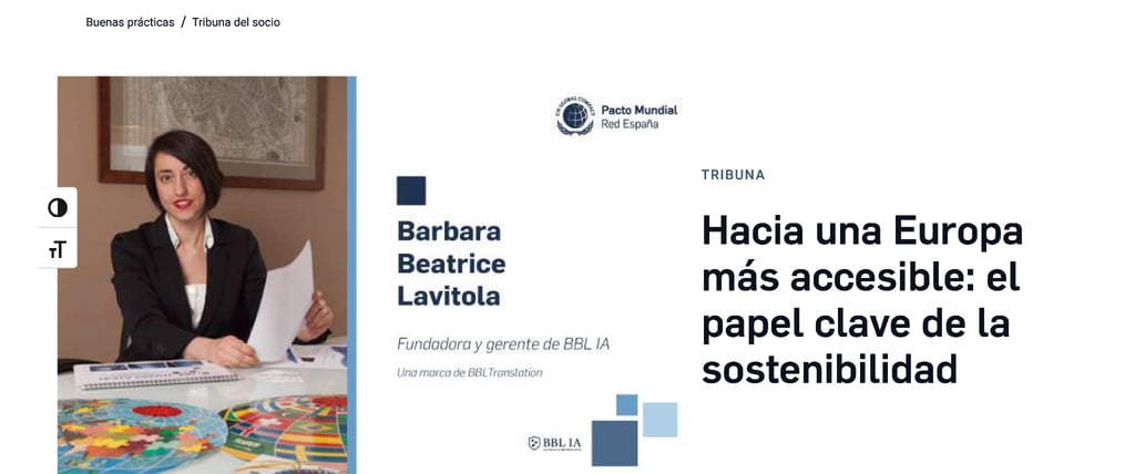 Barbara Beatrice Lavitola entrevistada por el Pacto Mundial de las Naciones Unidas hacia una Europa más accesible