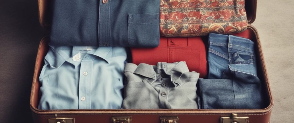 a suitcase  full of clothes