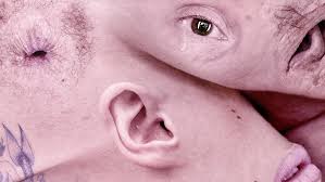 image about horror skin and deformities with eyes and holes