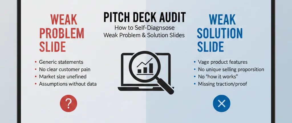 Pitch Deck Audit: How to Self-Diagnose Weak Problem & Solution Slides