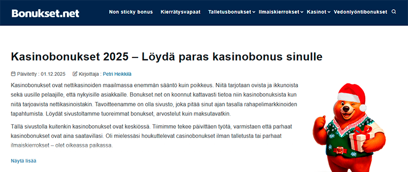 Bonukset.net sivuston banneri