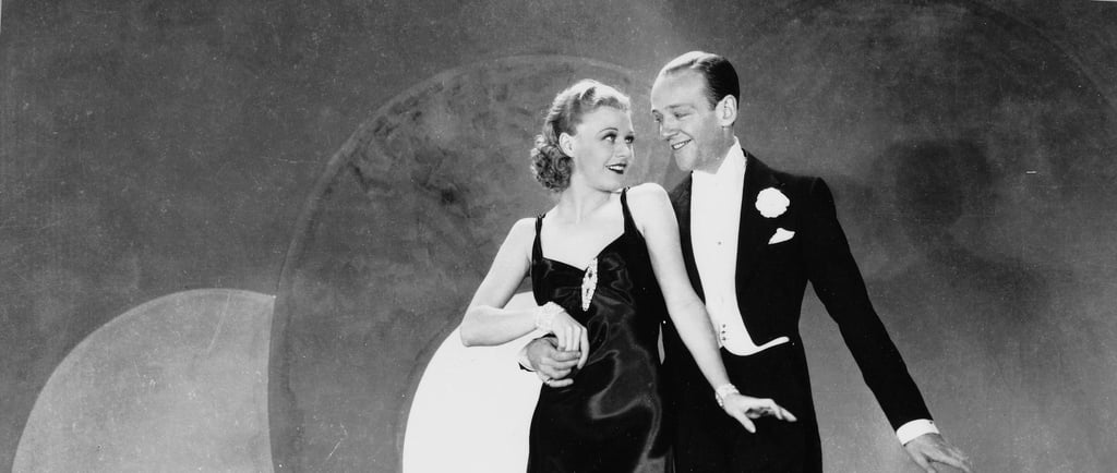 Astaire and Rogers pose in formalwear for a Swing Time publicity still, 1936