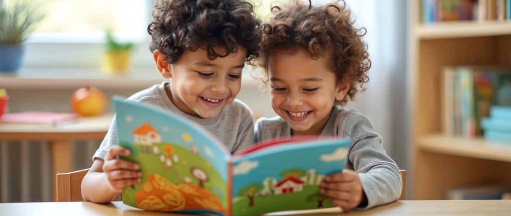 Enfant lisant un livre personnalisé pour apprendre une nouvelle langue