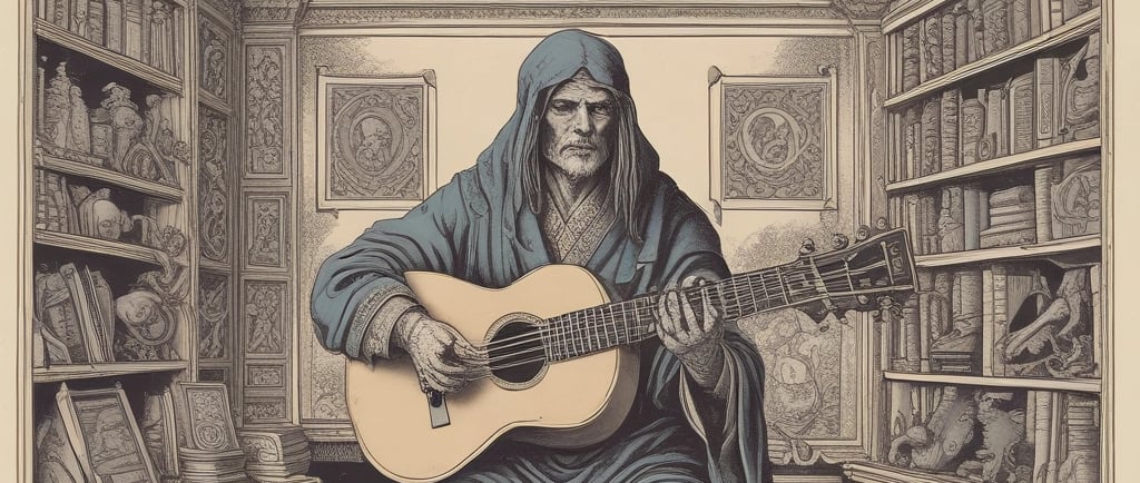 A group of musicians is gathered in formation, each wearing a matching maroon jacket. They are holding brass instruments, such as trumpets and French horns, with musical scores in front of them. The scene appears to be outdoors in a bright setting.