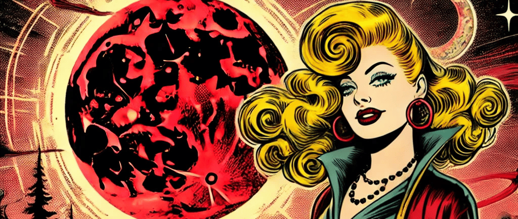 a woman in a red cape capel and a red capel