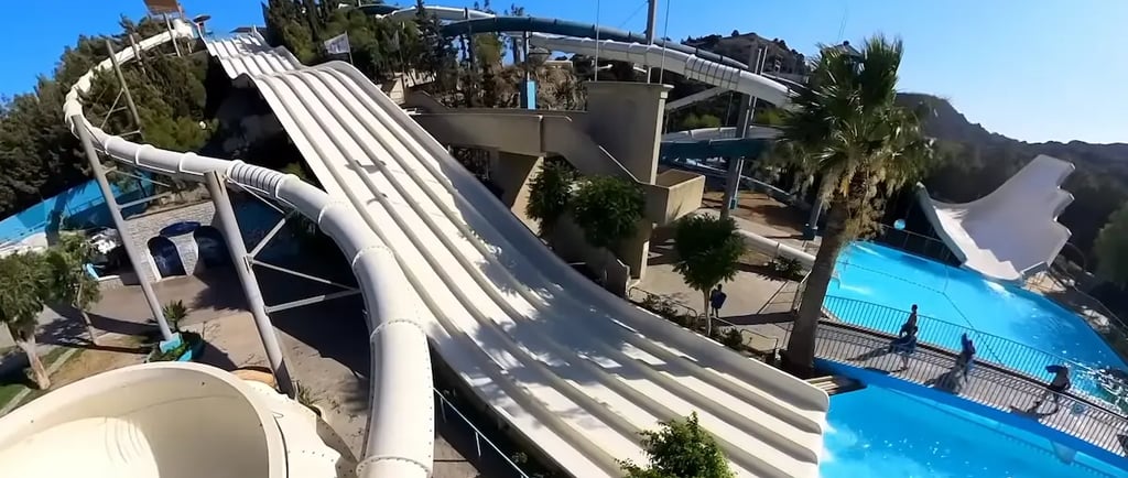 view of faliraki waterpark with slides
