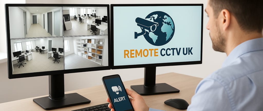 Live view of UK business site secured with Remote CCTV UK’s proactive video surveillance service.