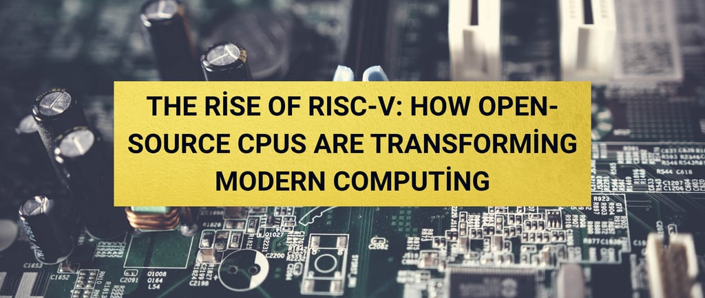 RISC-V architecture concept illustration showing modular processor blocks