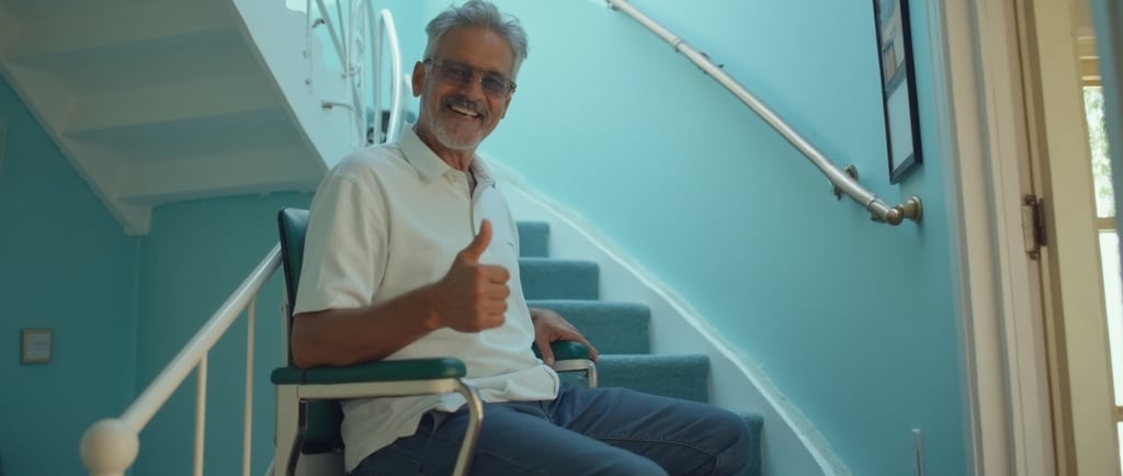 man on stairlift