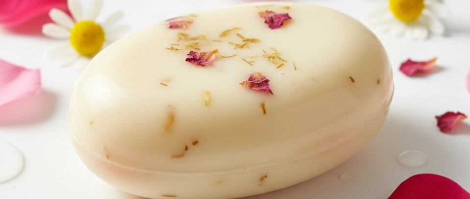 a soap bar with a white soap on top of it