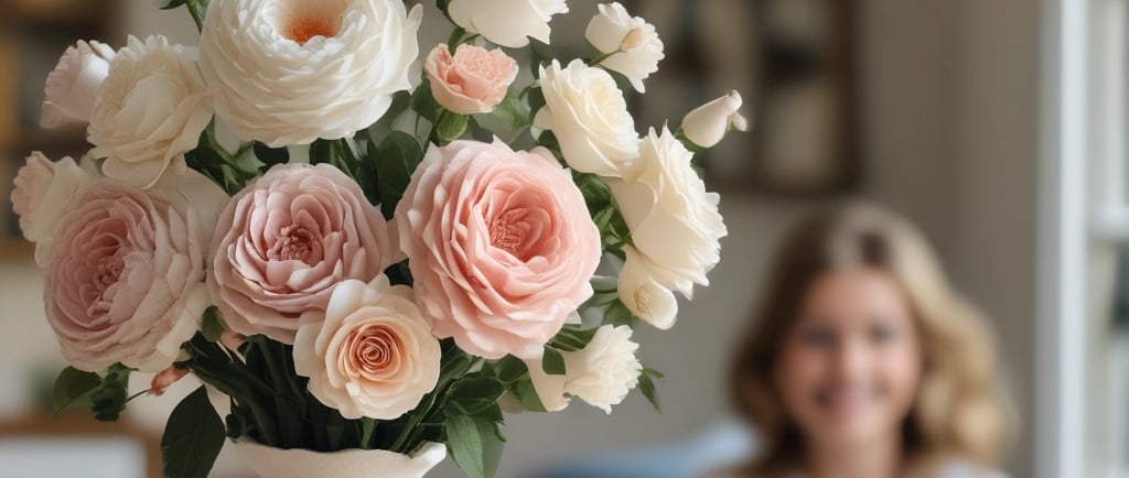 beautiful bouquet of plaster dipped flowers