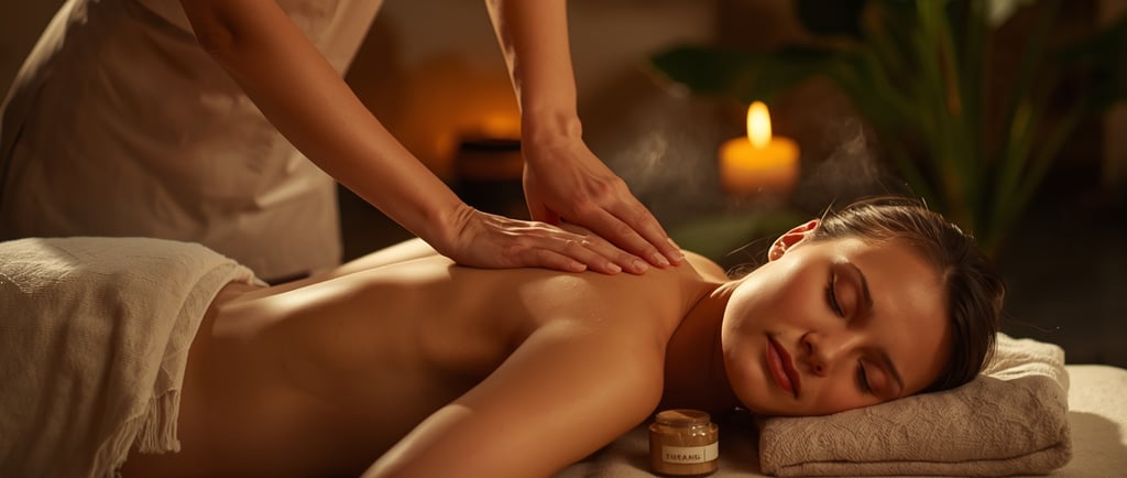 a woman getting a massage at a spa