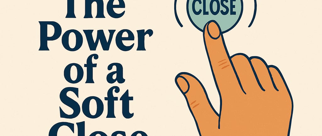 a hand holding a button with the word close close to the bottom of the button