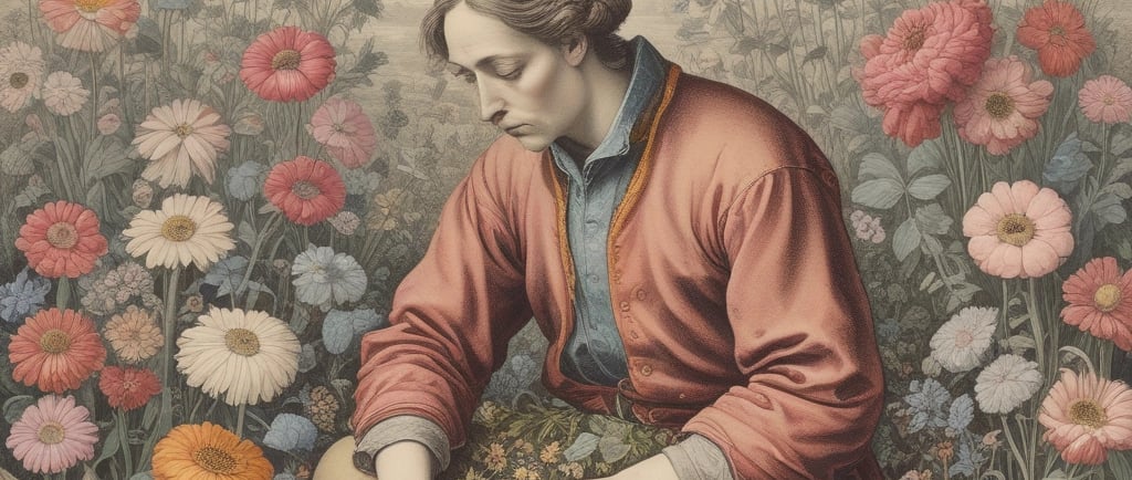 sad women looking at her flowers
