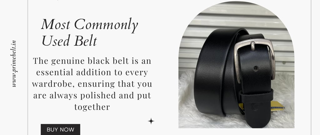 genuine leather black belt