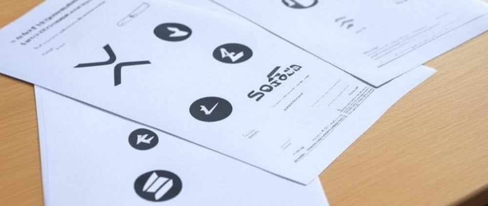 a bunch of paper with a bunch of different symbols