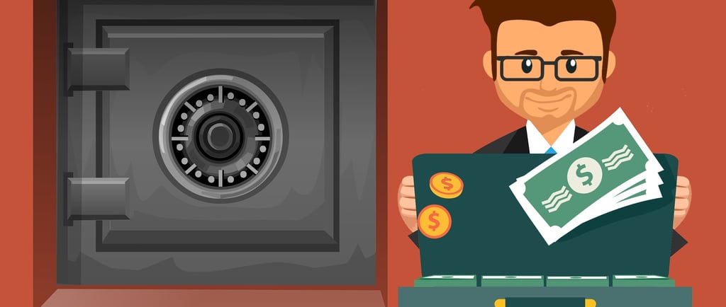 guy with briefcase and secure gold bullion depository for precious metals